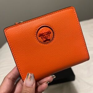 Versace Vibrant Orange Leather Wallet